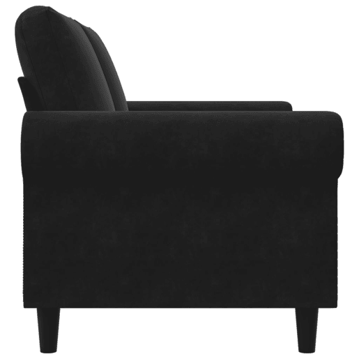 Sofá de 2 lugares - Sofá fixo veludo 120 cm preto