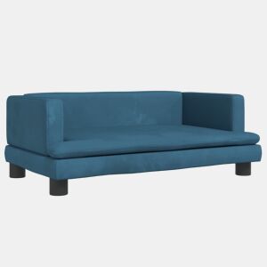 Sofá infantil - Sofá para crianças 80x45x30 cm veludo azul