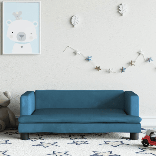 Sofá infantil - Sofá para crianças 80x45x30 cm veludo azul Sofá infantil - Sofá para crianças 80x45x30 cm veludo azul