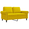 Sofá de 2 lugares - Sofá fixo veludo 120 cm amarelo