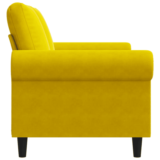 Sofá de 2 lugares - Sofá fixo veludo 120 cm amarelo