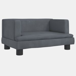 Sofá infantil - Sofá para crianças 60x40x30 cm veludo cinzento-escuro
