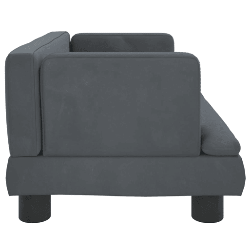 Sofá infantil - Sofá para crianças 60x40x30 cm veludo cinzento-escuro Sofá infantil - Sofá para crianças 60x40x30 cm veludo cinzento-escuro