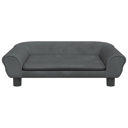 Sofá infantil - Sofá para crianças 70x45x26 cm veludo cinzento-escuro