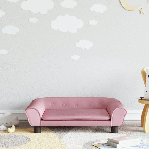 Sofá infantil - Sofá para crianças 70x45x26 cm veludo rosa