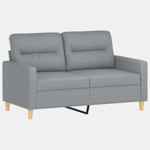 Sofá de 2 lugares - Sofá fixo em tecido 120 cm cinzento-claro
