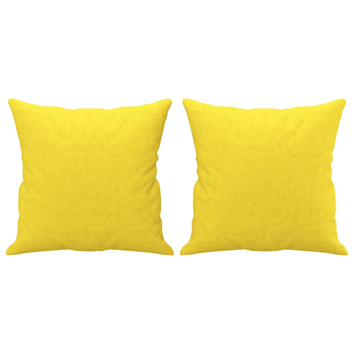 Sofá 3 lugares - Sofá fixo + almofadas decoração 180cm tecido amarelo-claro Sofá 3 lugares - Sofá fixo + almofadas decoração 180cm tecido amarelo-claro