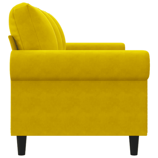 Sofá de 3 lugares - Sofá fixo 180 cm veludo amarelo