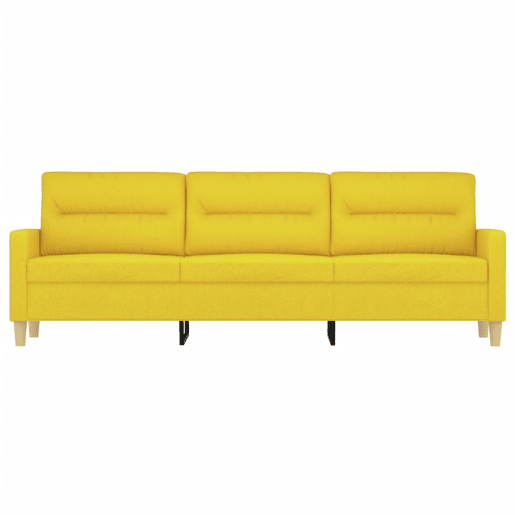 Sofá de 3 lugares - Sofá fixo 180 cm tecido amarelo-claro Sofá de 3 lugares - Sofá fixo 180 cm tecido amarelo-claro