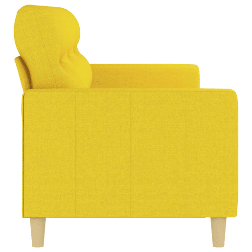 Sofá de 3 lugares - Sofá fixo 180 cm tecido amarelo-claro Sofá de 3 lugares - Sofá fixo 180 cm tecido amarelo-claro