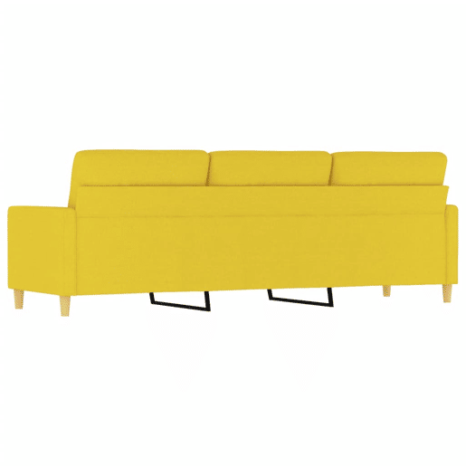 Sofá de 3 lugares - Sofá fixo 180 cm tecido amarelo-claro Sofá de 3 lugares - Sofá fixo 180 cm tecido amarelo-claro