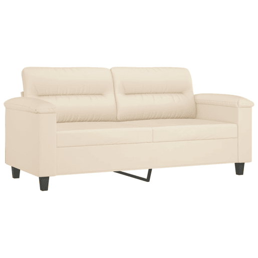 Sofá 2 lugares - Sofá fixo c almofadas 140 cm microfibra bege