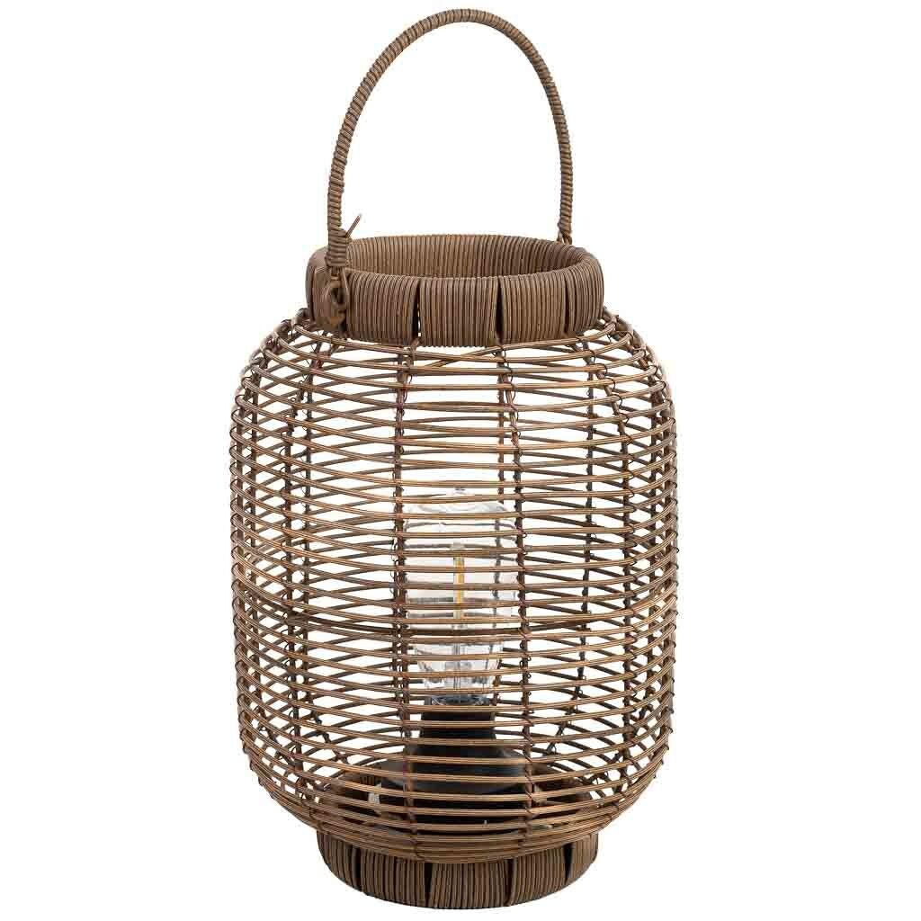 Farol de metal y plástico con luz a pila