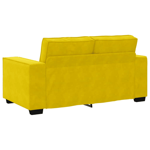 Sofá de 2 lugares - Sofá fixo veludo 120 cm amarelo