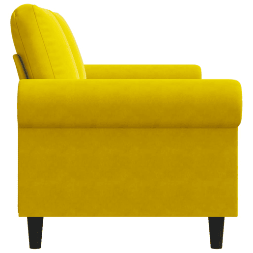 Sofá de 2 lugares - Sofá fixo veludo 140 cm amarelo