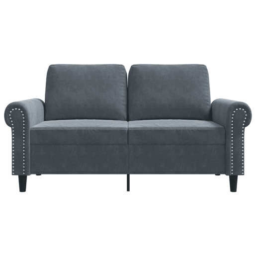Sofá de 2 lugares - Sofá fixo 120 cm veludo cinza-escuro