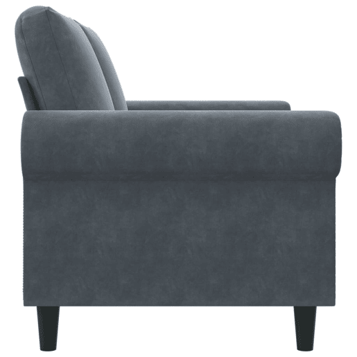 Sofá de 2 lugares - Sofá fixo 120 cm veludo cinza-escuro