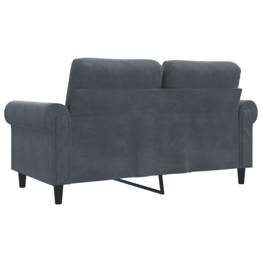 Sofá de 2 lugares - Sofá fixo 120 cm veludo cinza-escuro