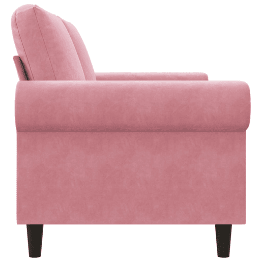 Sofá de 2 lugares - Sofá fixo veludo 140 cm rosa