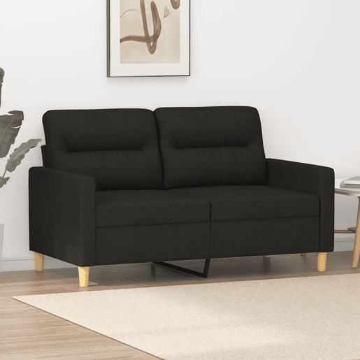 Sofá de 2 lugares - Sofá fixo tecido 120 cm preto