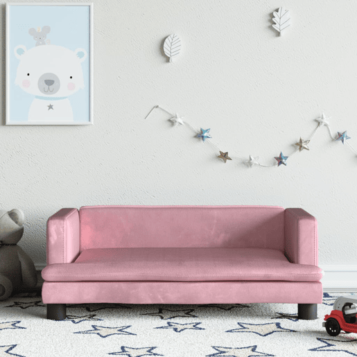 Sofá infantil - Sofá para crianças 80x45x30 cm veludo rosa Sofá infantil - Sofá para crianças 80x45x30 cm veludo rosa