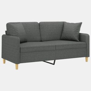 Sofá 2 lugares - Sofá fixo +almofadas decorativas 140cm tecido cinza-escuro