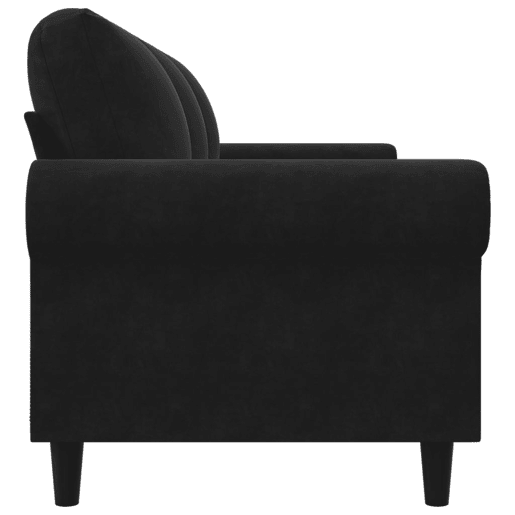 Sofá de 3 lugares - Sofá fixo 180 cm veludo preto