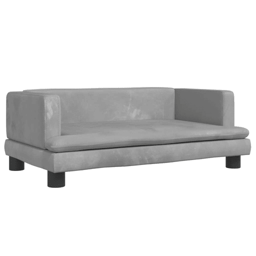 Sofá infantil - Sofá para crianças 80x45x30 cm veludo cinzento-claro Sofá infantil - Sofá para crianças 80x45x30 cm veludo cinzento-claro