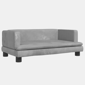 Sofá infantil - Sofá para crianças 80x45x30 cm veludo cinzento-claro