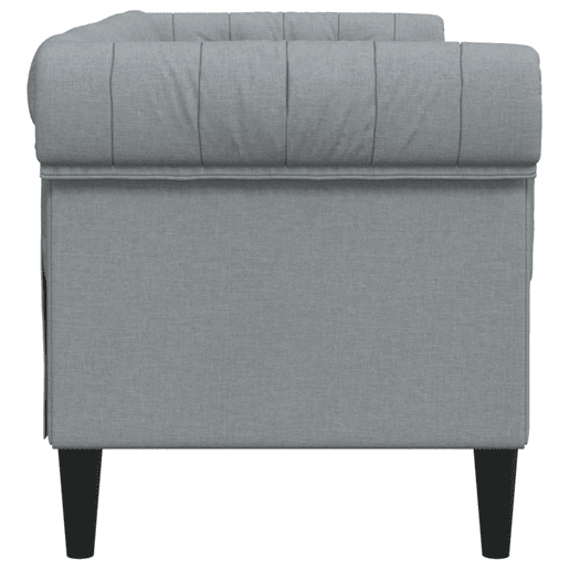 Sofá chesterfield de 2 lugares - Sofá fixo tecido cinzento-claro Sofá chesterfield de 2 lugares - Sofá fixo tecido cinzento-claro