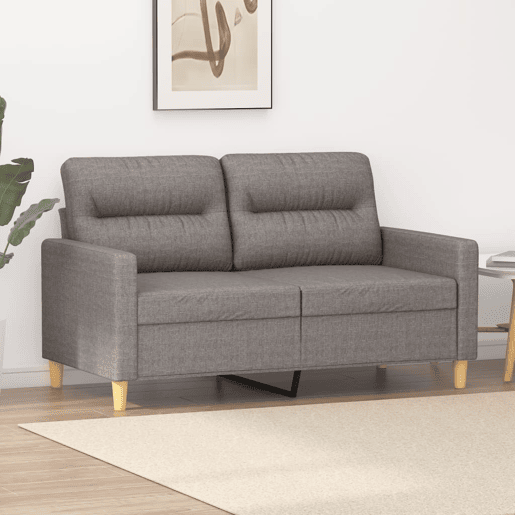 Sofá de 2 lugares - Sofá fixo tecido 120 cm cinzento-acastanhado Sofá de 2 lugares - Sofá fixo tecido 120 cm cinzento-acastanhado