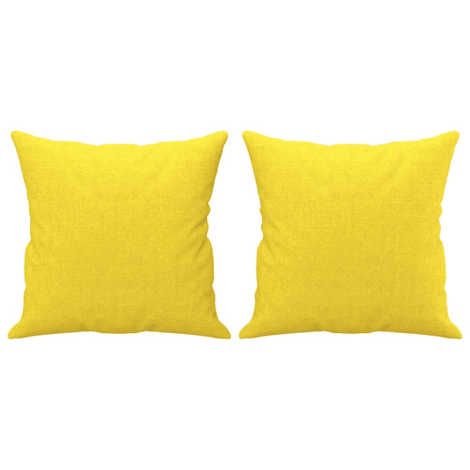 Sofá 2 lug. - Sofá fixo + almofadas decorativas 120 cm tecido amarelo-claro