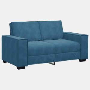 Sofá de 2 lugares - Sofá fixo veludo 120 cm azul