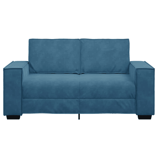 Sofá de 2 lugares - Sofá fixo veludo 120 cm azul