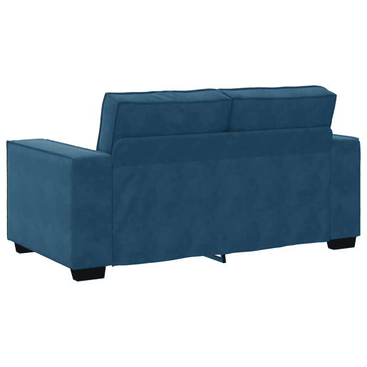 Sofá de 2 lugares - Sofá fixo veludo 120 cm azul