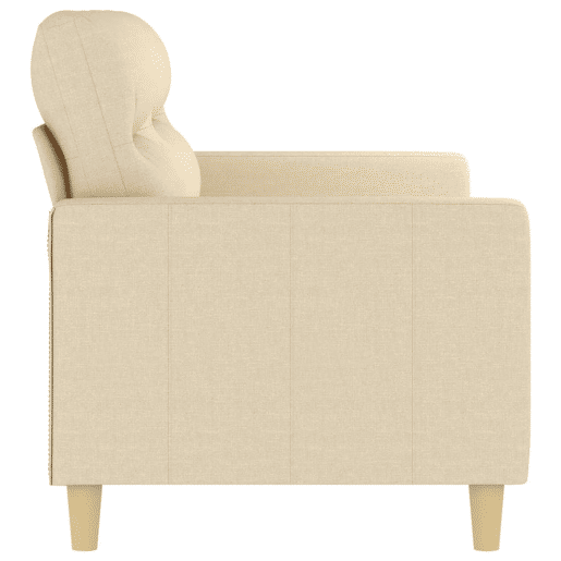 Sofá de 2 lugares - Sofá fixo tecido 140 cm cor creme Sofá de 2 lugares - Sofá fixo tecido 140 cm cor creme