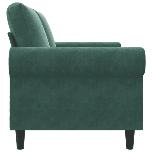 Sofá de 2 lugares - Sofá fixo 140 cm veludo verde-escuro