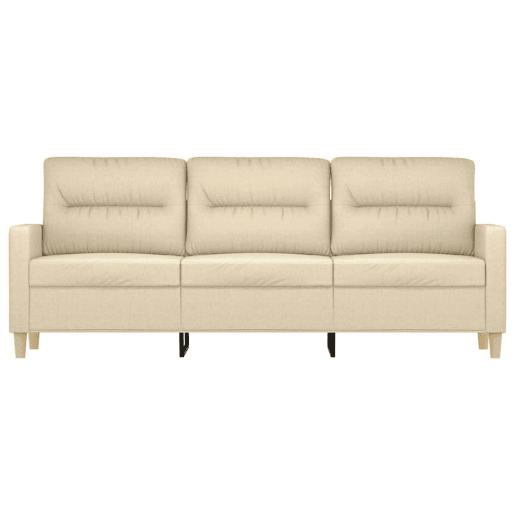 Sofá de 3 lugares - Sofá fixo tecido 180 cm cor creme Sofá de 3 lugares - Sofá fixo tecido 180 cm cor creme