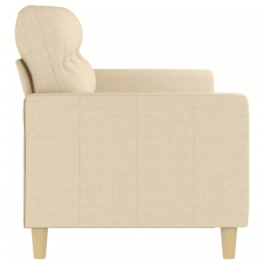 Sofá de 3 lugares - Sofá fixo tecido 180 cm cor creme Sofá de 3 lugares - Sofá fixo tecido 180 cm cor creme