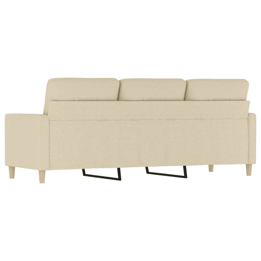 Sofá de 3 lugares - Sofá fixo tecido 180 cm cor creme Sofá de 3 lugares - Sofá fixo tecido 180 cm cor creme