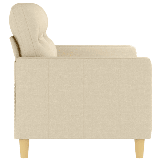 Sofá de 2 lugares - Sofá fixo tecido 120 cm cor creme Sofá de 2 lugares - Sofá fixo tecido 120 cm cor creme
