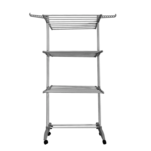 Varal XXL Dobrável Premium Slim Nyana Home | 4 Níveis | Barras de Aço | Suportes Superiores Laterais para Cabides | Pés Dobráveis | 4 Rodas com Freio | Cinza Varal XXL Dobrável Premium Slim Nyana Home | 4 Níveis | Barras de Aço | Suportes Superiores Laterais para Cabides | Pés Dobráveis | 4 Rodas com Freio | Cinza