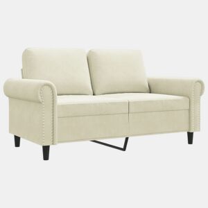 Sofá de 2 lugares - Sofá fixo veludo 120 cm cor creme