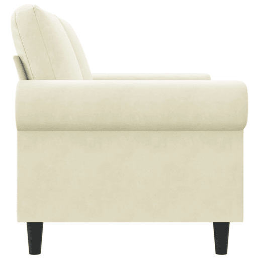 Sofá de 2 lugares - Sofá fixo veludo 120 cm cor creme Sofá de 2 lugares - Sofá fixo veludo 120 cm cor creme
