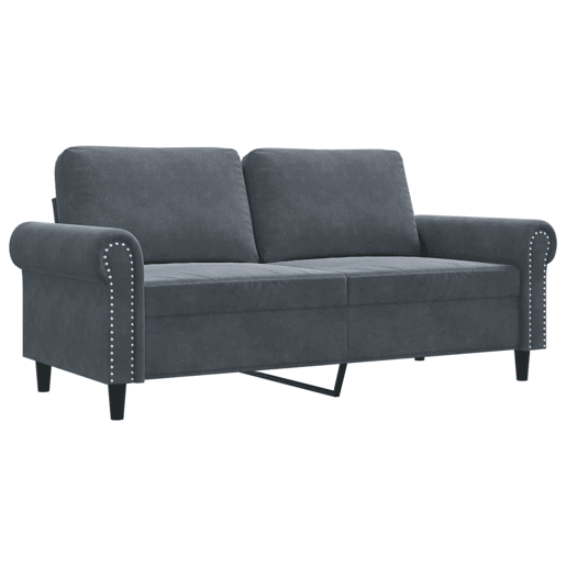 Sofá de 2 lugares - Sofá fixo 140 cm veludo cinza-escuro