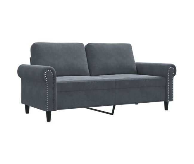 Sofá de 2 plazas - sofá de salón - sofá moderno de terciopelo gris oscuro 140 cm