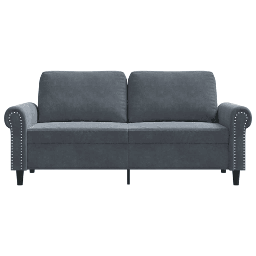 Sofá de 2 lugares - Sofá fixo 140 cm veludo cinza-escuro