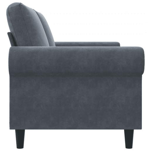 Sofá de 2 lugares - Sofá fixo 140 cm veludo cinza-escuro