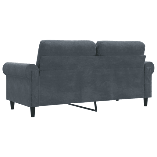Sofá de 2 lugares - Sofá fixo 140 cm veludo cinza-escuro