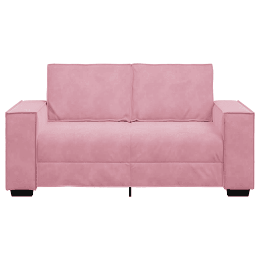 Sofá de 2 lugares - Sofá fixo veludo 120 cm rosa